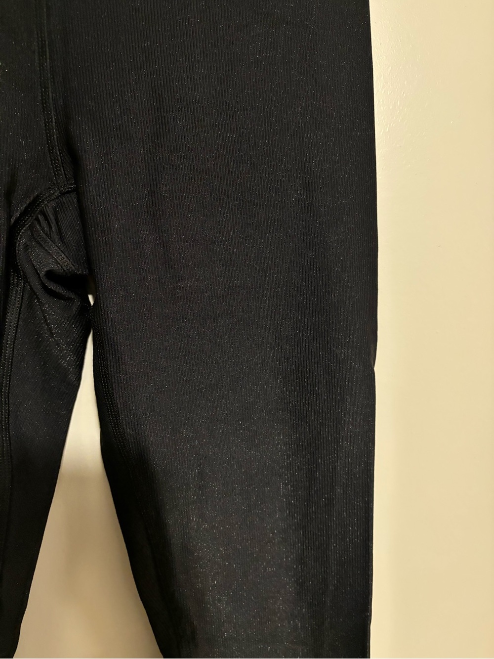 Ribbed leggings with shimmer